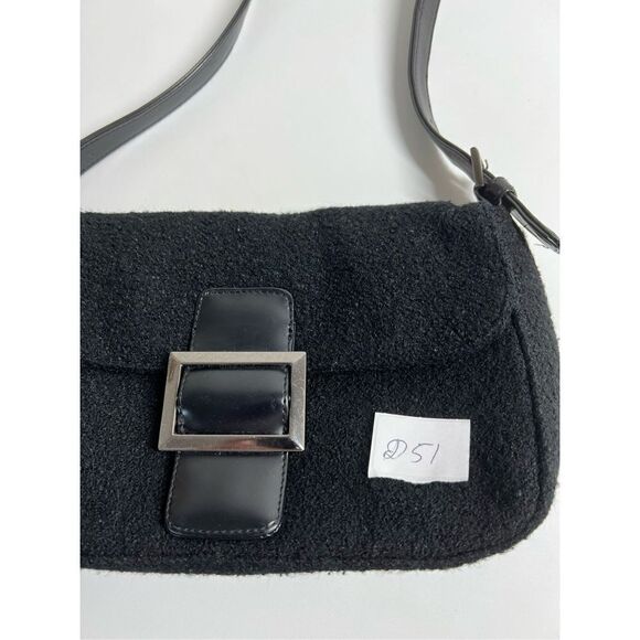 BECHAMEL BAGUETTE CLOTH HANDBAG Hobo Black - Picture 14 of 14